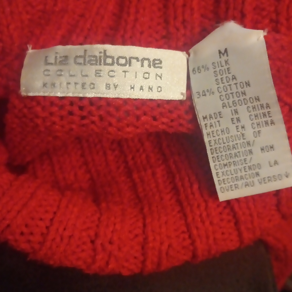 Vintage Liz Claiborne Collection Knitted by Hand Turtleneck Sweater - Picture 3 of 3